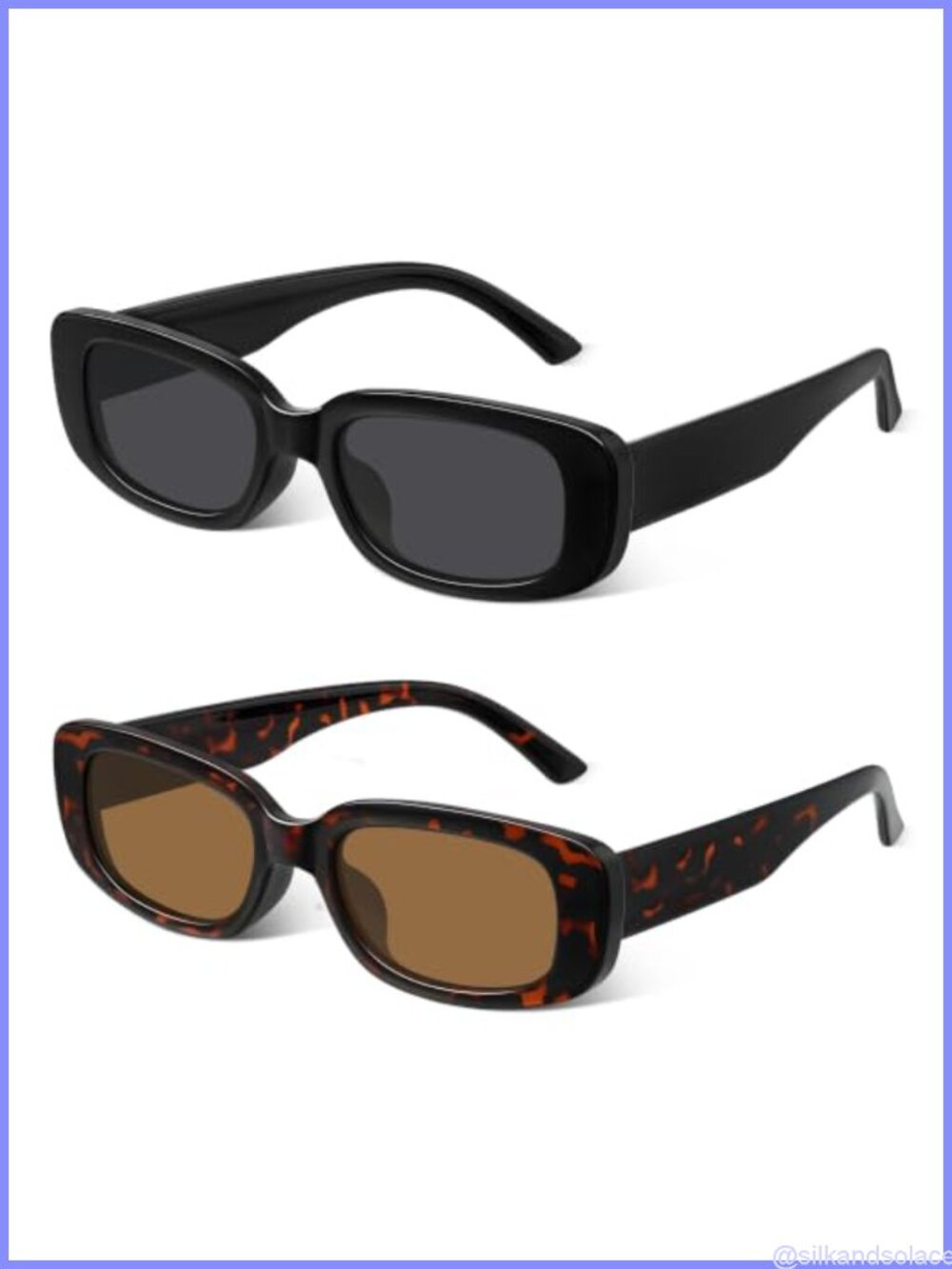 Rectangular Retro Oval Sunglasses UV400 Full Frame Adult